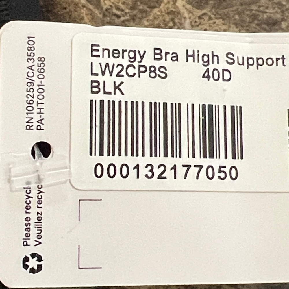 lululemon Energy bra high support black color size 40D Cross-Back Sports Bra NWT - Picture 12 of 12